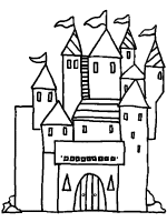 A coloring page of middle ages